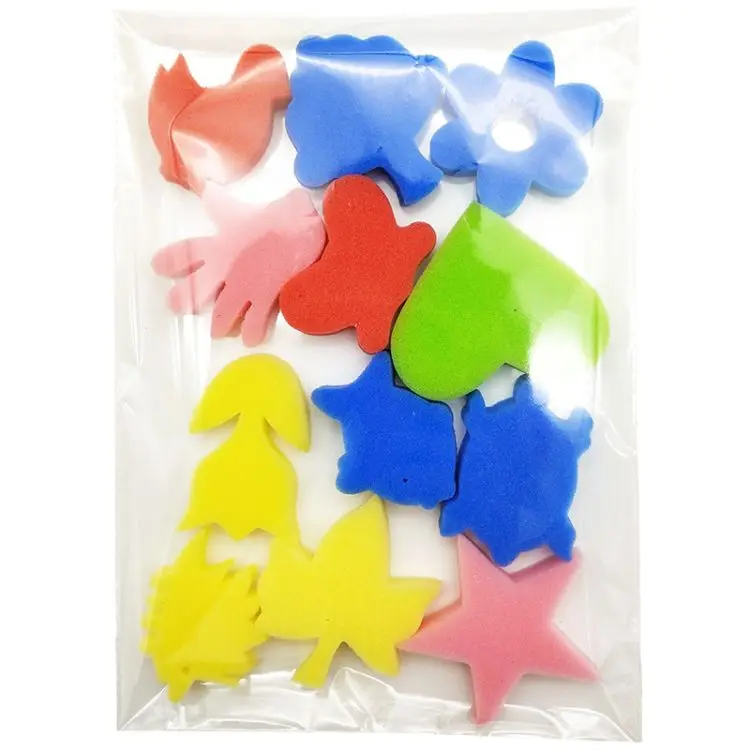 24 Pieces Painting Sponge Shapes Painting Stamps Crafting Painting Sponge  Kids Sponge, Assorted Color