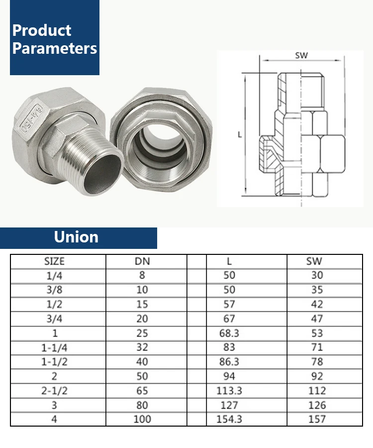 High Quality And Low Price Investment Casting Flat Seat Union 150lbs