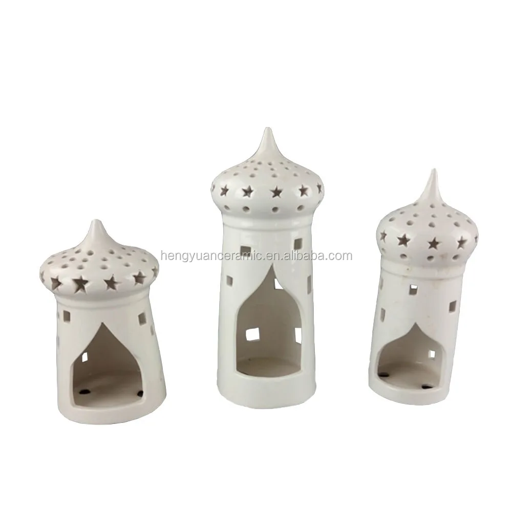 Porcelain House Candle Holder Ceramic For Islam Decoration Supplies