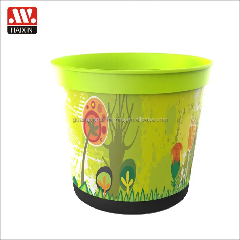 Green Leaves Pattern Mini Plastic Flower Pot Molds Eco Friendly