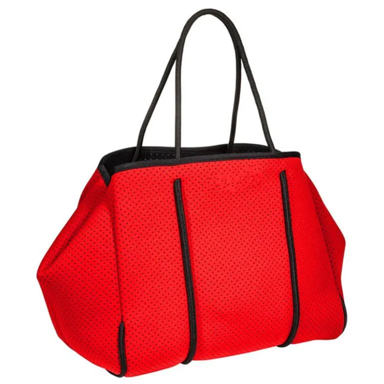 Custom Colorful Perforated Neoprene Bag Neoprene Beach Tote Bag - Buy ...