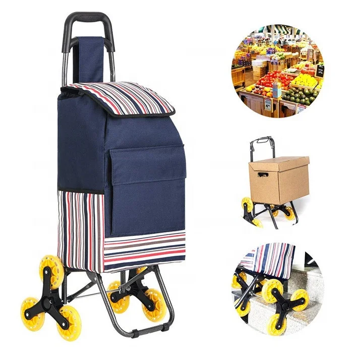 

Supermarket folding foldable shopping trolley bag with wheels folding cart shopping trolley bag, Customized color