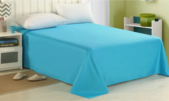 普通染色 50% 聚酯 50% 棉 200tc percale 特大号床单