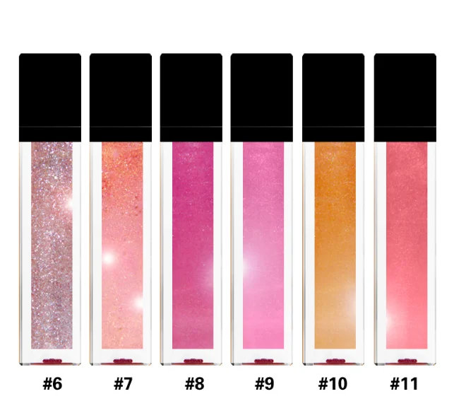 

Hot sale no logo shiny glitter lip gloss with private label