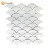 Indoor wall decoration fish scale shape mosaic tiles custom made ceramic art tile