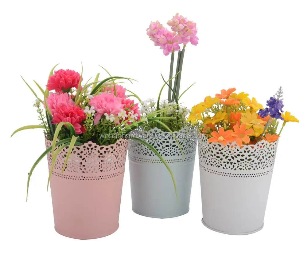 Galvanized Steel Metal Flower Bucket/activities Flower Pot & Home Metal Flower Bucket Pot