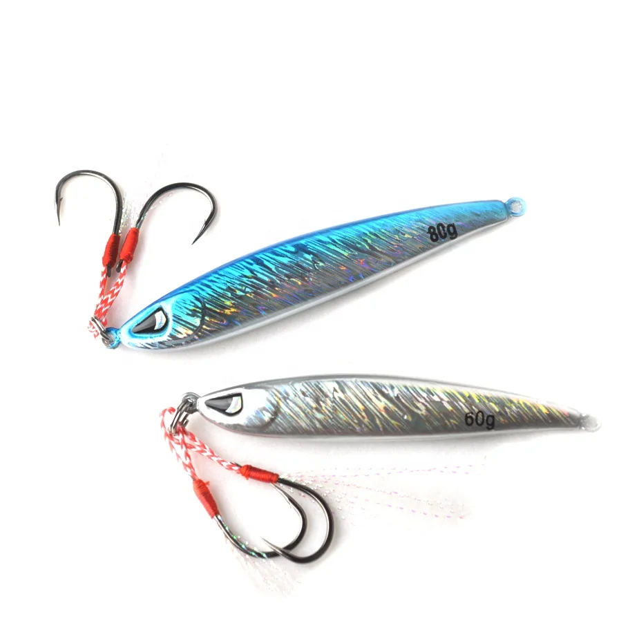 

TOMA 60g 80g fishing jig hooks jigging lure mini jig, 4colors