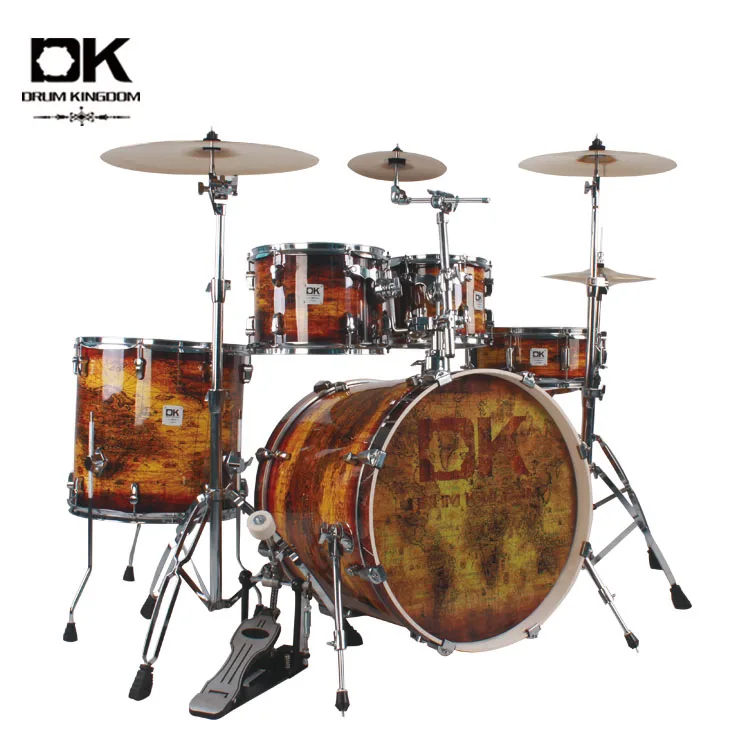 

DK 5pcs map color design musical instrument professional drum set, Blue burst & red burst or as requu