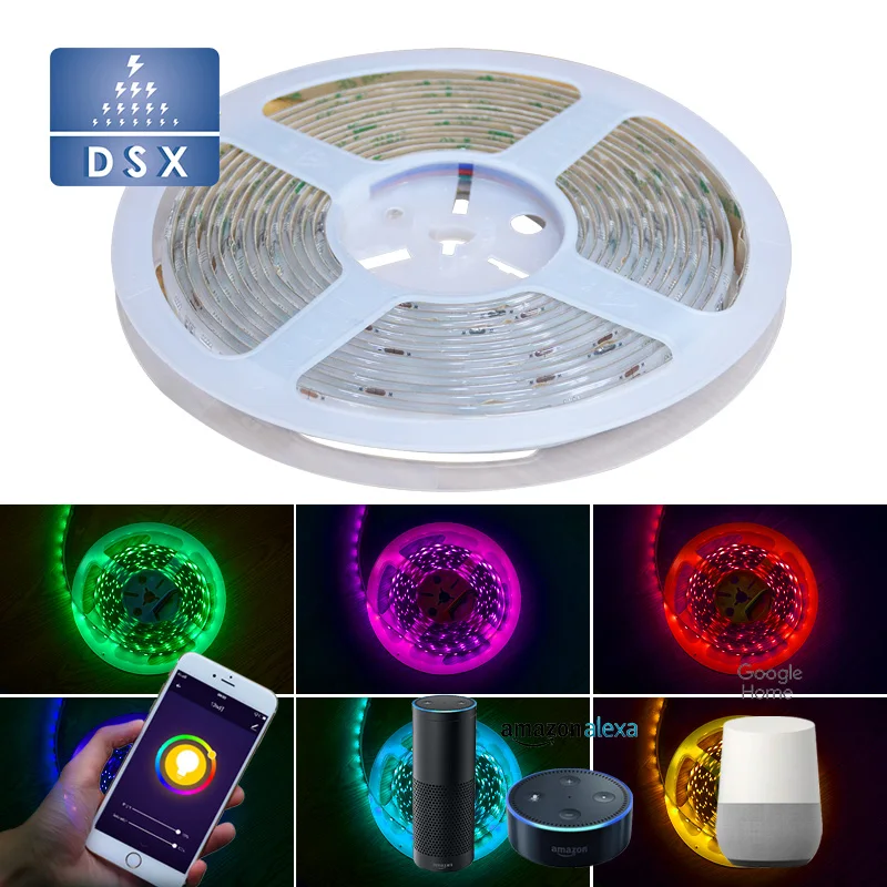 30leds/m Wifi Colorful  High Brightness remote and voice control  SMD5050 RGBW Led Strip Light smart strip