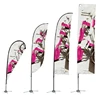 outdoor advertising banner stands custom logo bali printing flying polyester pole beach teardrop bow flex feather flag