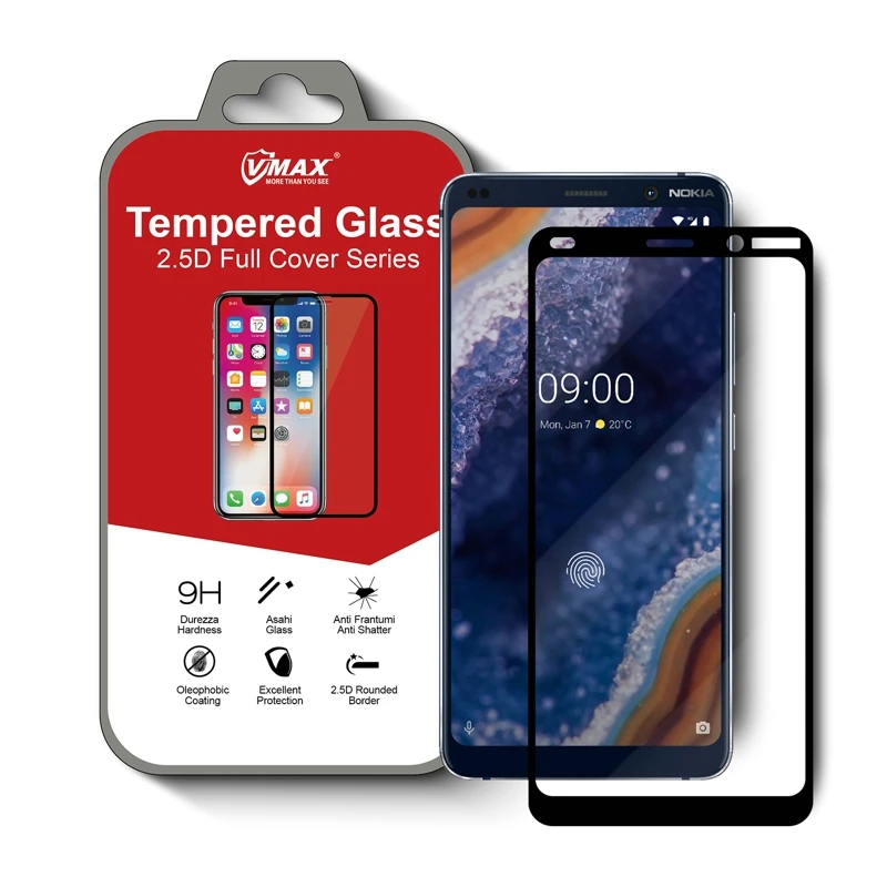 

VMAX Product 2.5D Round Edge 9H Mobile Phone Tempered glass screen protector for nokia 9 pureview tempered glass wholesale