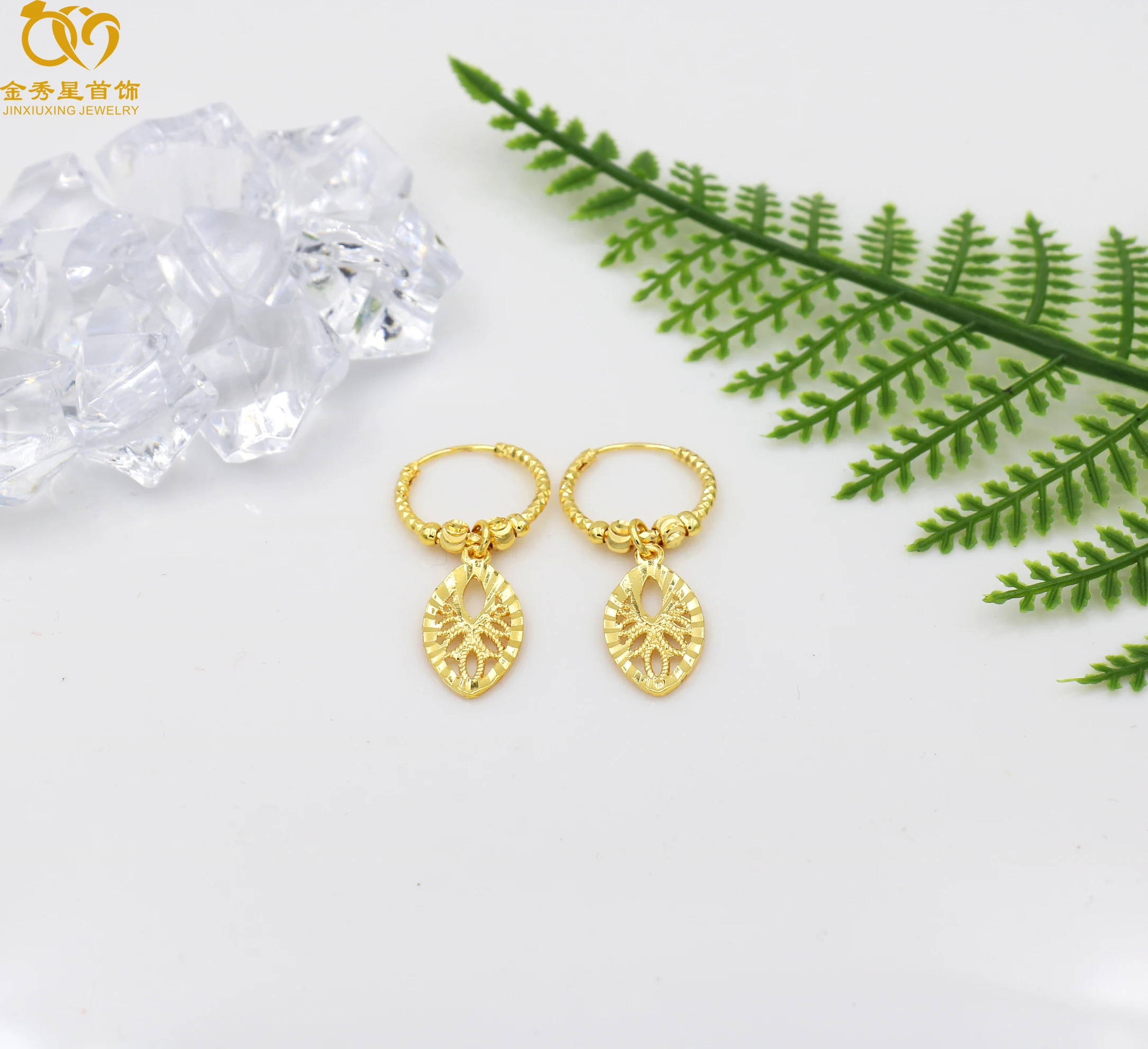 

JinXiuXIng 24 K gold plated jewelry Dubai fashion popular women's earrings, factory direct sales, quality assurance, Picture