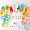 Big Artificial Paper Flowers Wedding Decoration Backdrop Happy Birthday Party Paper Crafts DIY Event Supplies