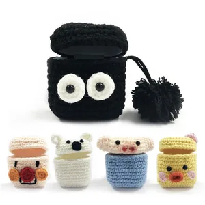 2 1 Cartoon Knitting Wool Silicone Earphone Case