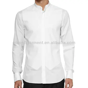 mandarin collar tuxedo shirt pleated mens larger