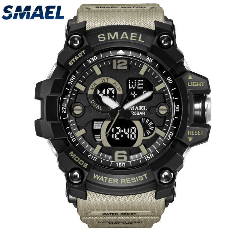 

smael 1617B good quality sport smart watch, Black;gray;army green;white;blue;light blue.