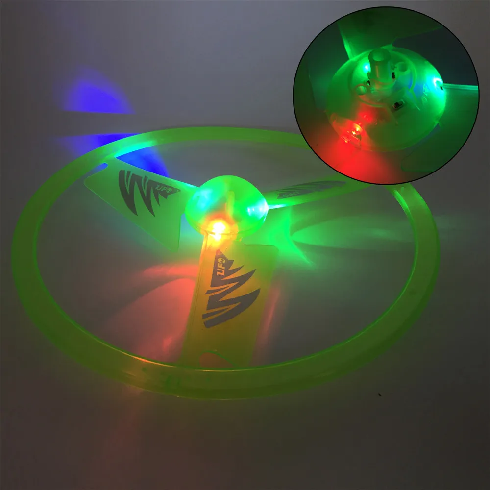 Rotating Flashing Outdoor Toy Game Plastic Led Flying Disc For Kids