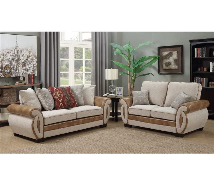 Modern best white cloth leather sectional sofa