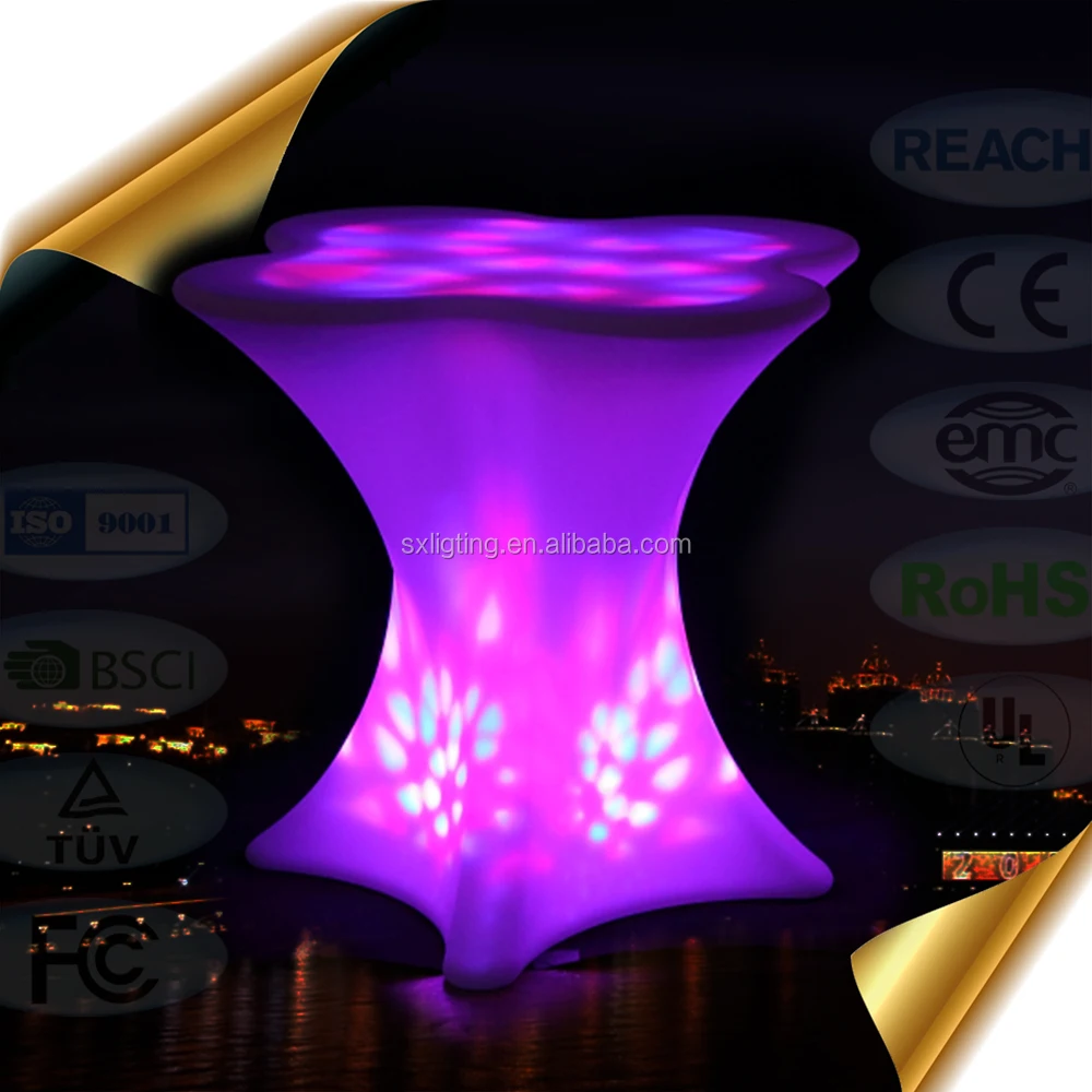 
RGB Color Changing LED Furniture / Glowing Outdoor LED Coffee Table with Lithium Battery 