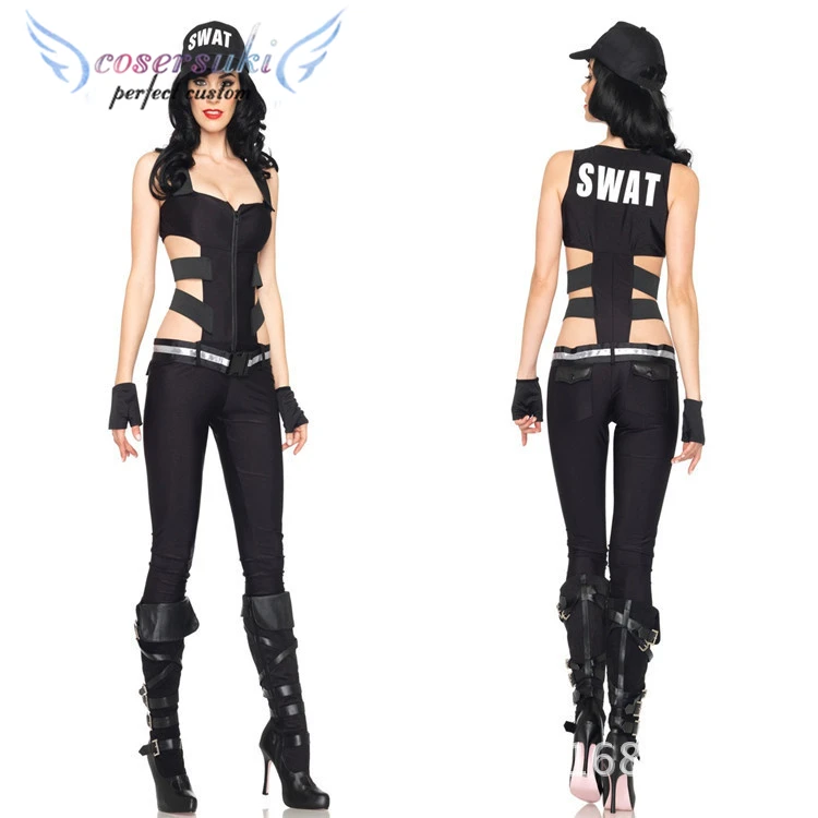 

Uniform female nightclub ds clothing Halloween role playing US special police cosplay uniform police uniform jumpsuit