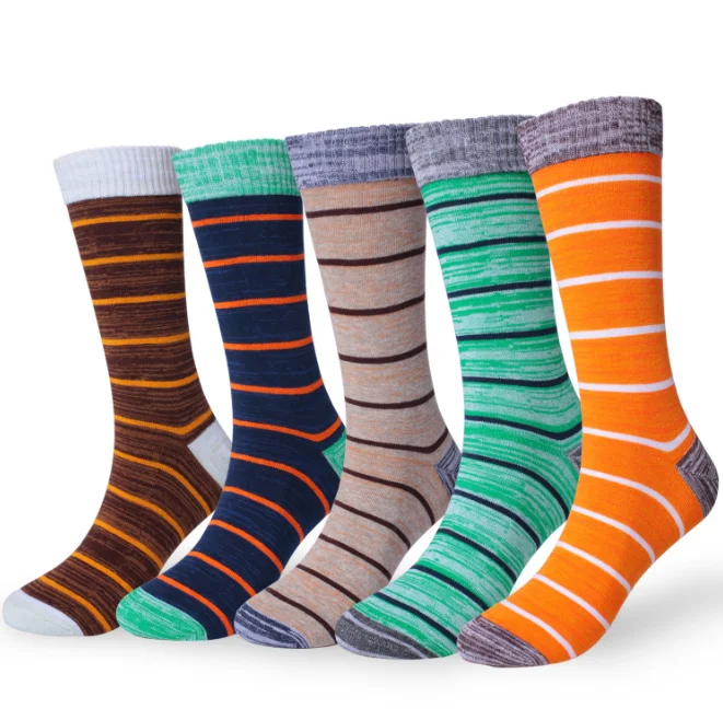 

High Quality Cotton Man Striped Socks Wholesale, Multi-color