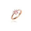 Cute Bear Paw Cat Claw Opening Adjustable Ring Rose Gold Rings For Women Romantic Wedding Pink Crystal Love Gifts Jewelry