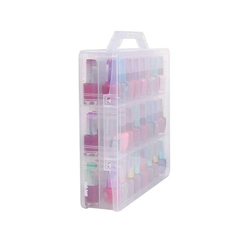 Portable Nail Polish Organizer Case For 48 Bottles Adjustable Dividers