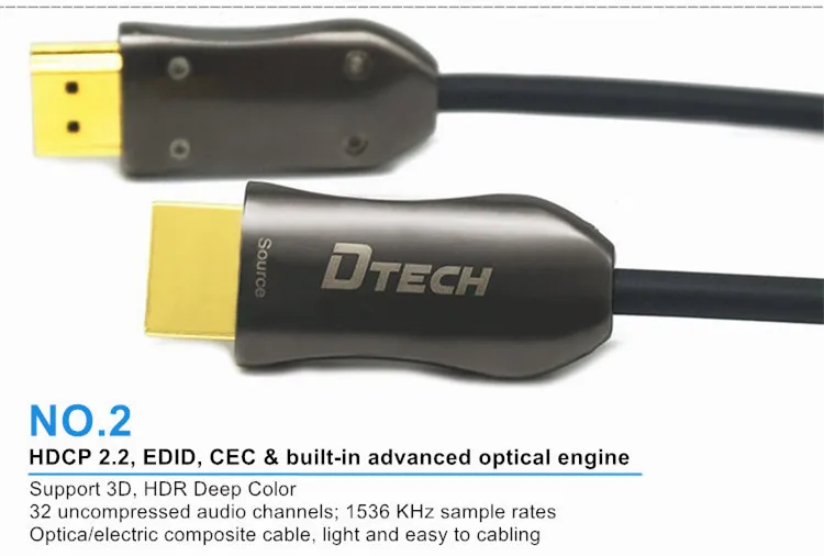 Plug and play 4K x 2K DTECH HDMI Fiber Optic Cable - ANKUX.COM