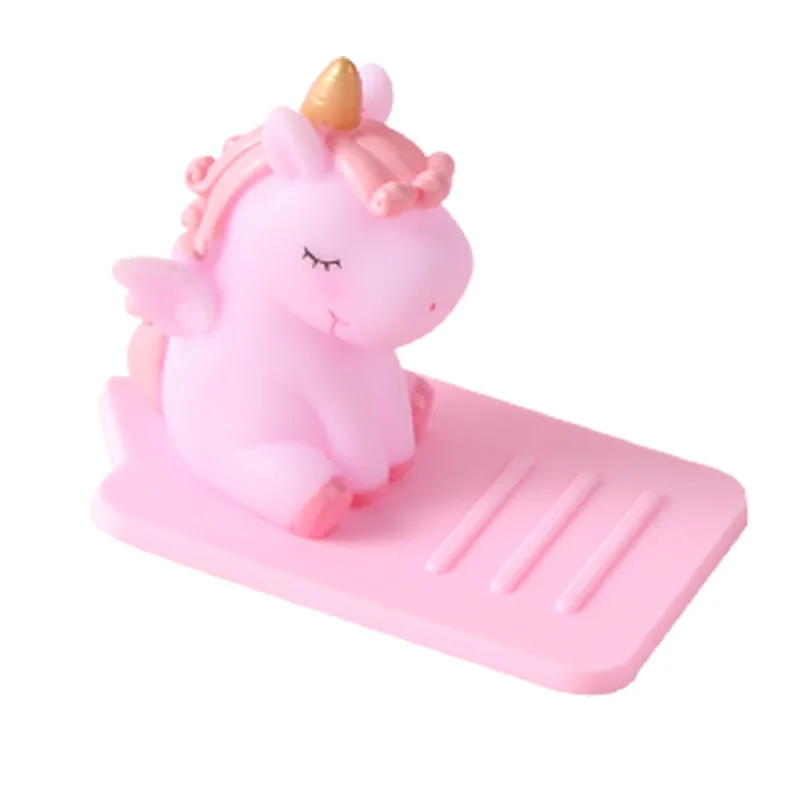 

New Creative Cartoon PVC Soft Silicone Lazy Phone Holder Unicorn Car Holder Desktop Adjustable Mobile Phone Holder