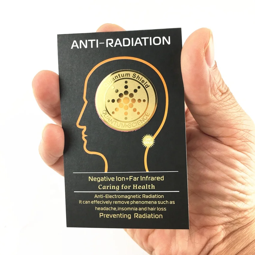 

Hoonni customized EMF protection 5G blocker Anti Radiation Mobile Sticker negative ions scalar quantum energy shield, Golden/silver