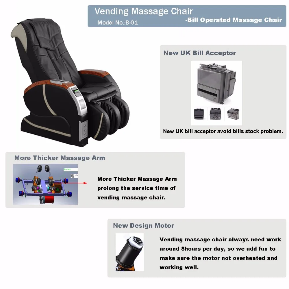 2022 Bill Operated Paypal Pay Vending Massage Chairs/credit Card