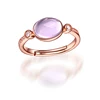 Genuine Gemstone Jewelry 925 Silver Fashion Rings For Women 14K Rose Gold Plated