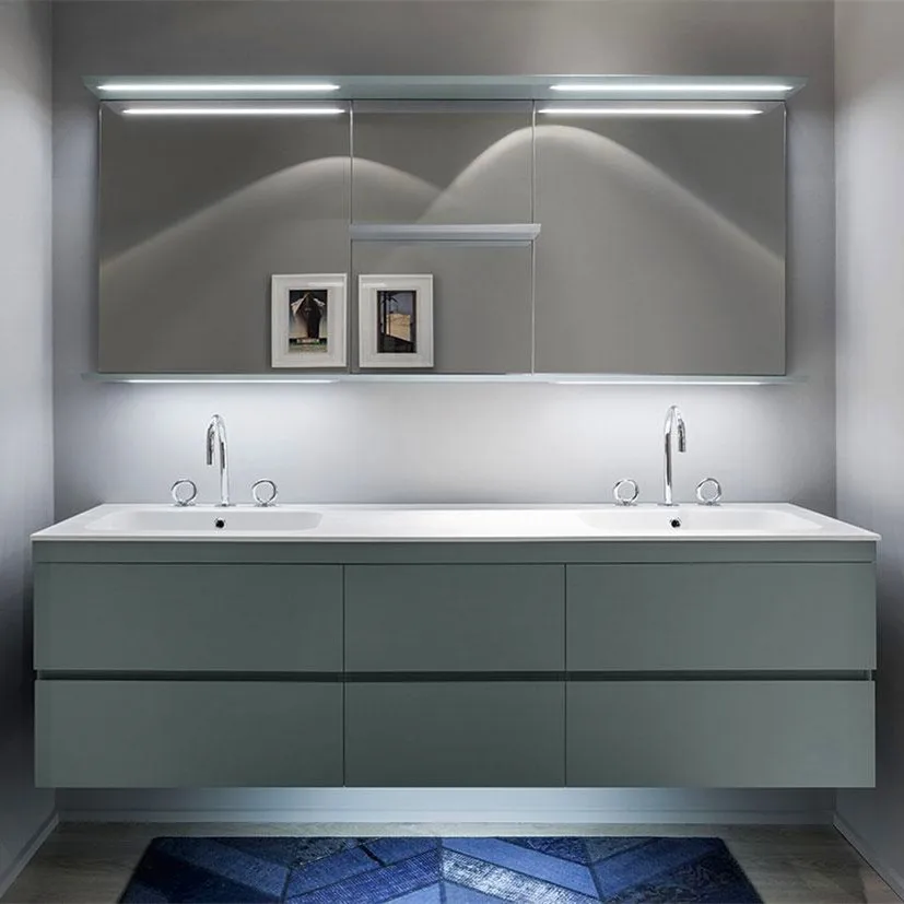 2022 Vermont Modern Double Basin Green Color Bathroom Vanity