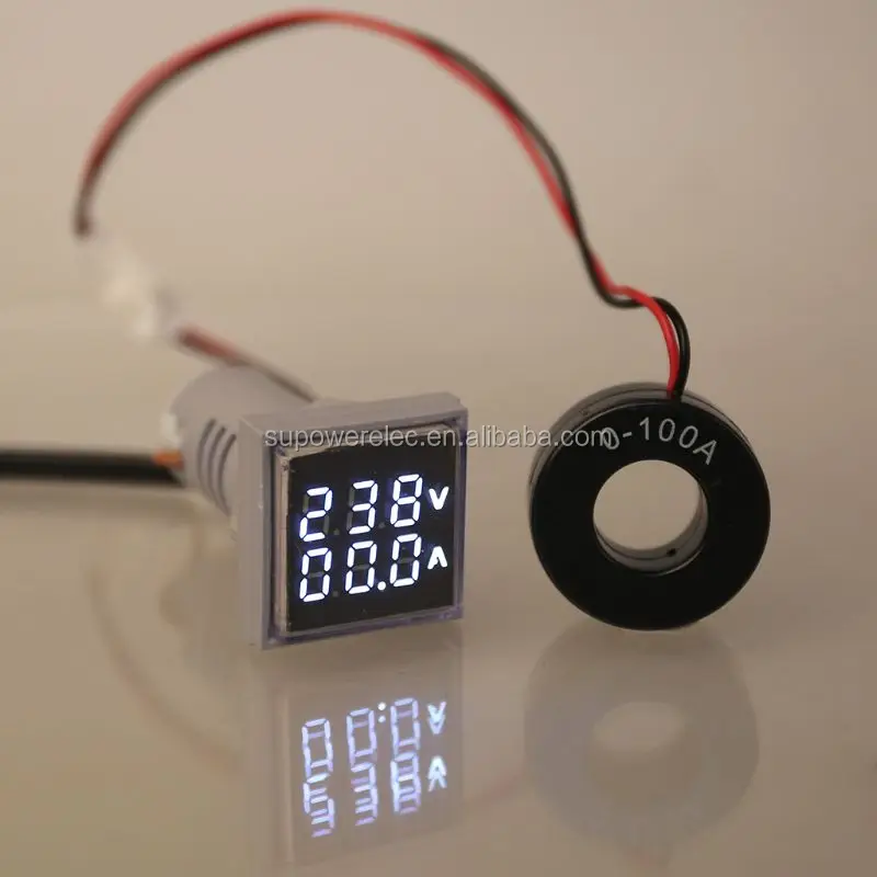 Surobayuusaku SINOTIMER ST17VAH 22mm Indicator Square LED Digital Voltage Current Frequency Meter Signal Lights Combo Meter Tester