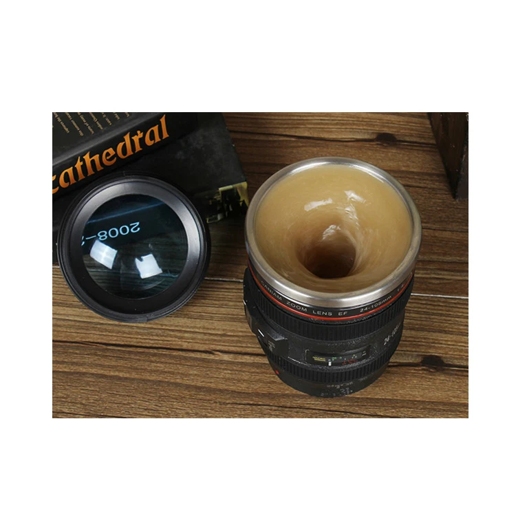 

Caniam 24-105mm 6th Coffee Travel Mug Self Stirring Camera Lens Cup From China, Black