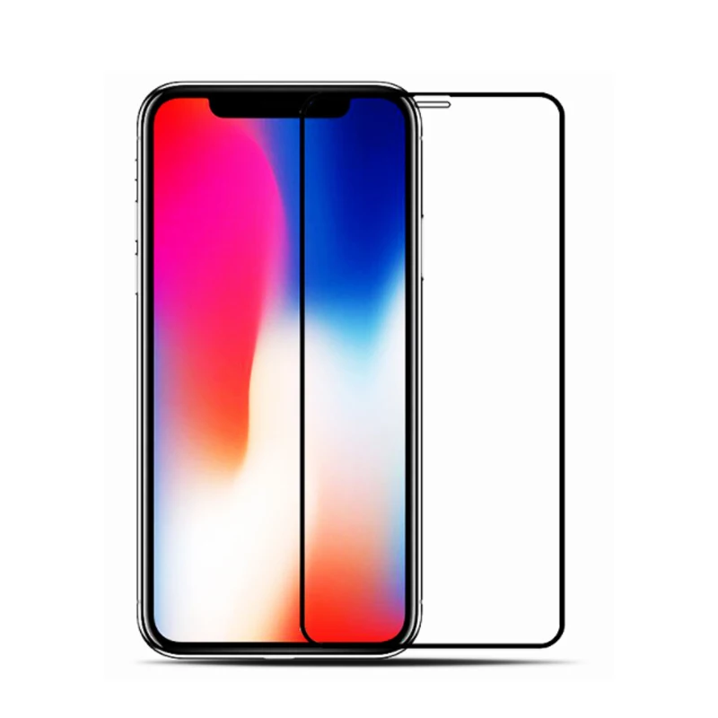 

9H 2.5D Tempered Glass Full Cover Glue Edge To Edge Screen Protector For iphone 11 XR XS With Board Sheet, Black /white