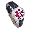 30 mm stainless steel magnetic essential oil diffuser bracelete with black leather strap perfume aroma dolphin hollow bangle