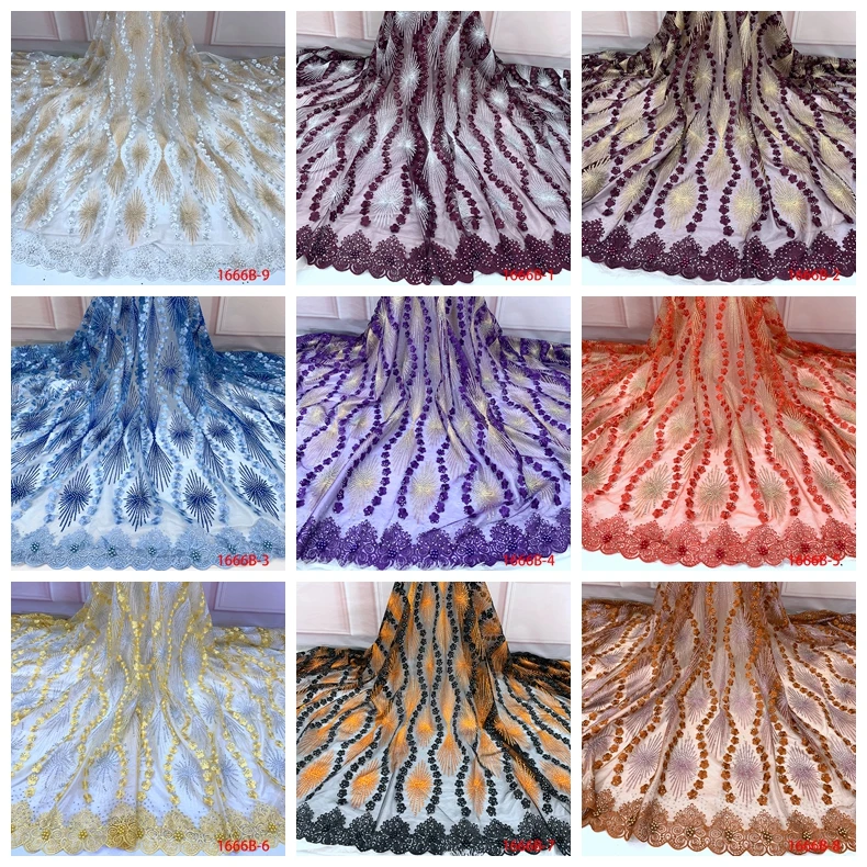 2019 high quality embroidery tulle african lace bridal fabric