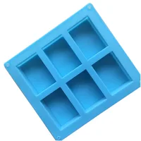 

Factory price high quality custom 6 cavity rectangle silicone soap mold eco friendly silicon mold soap