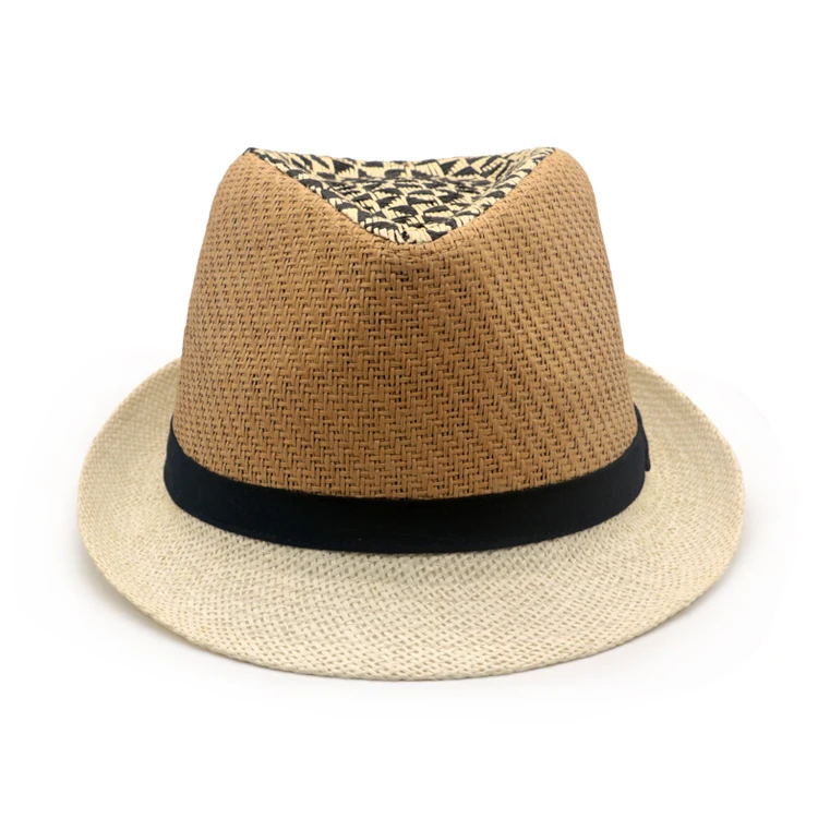 

High quality summer beach cap custom straw fedora hats