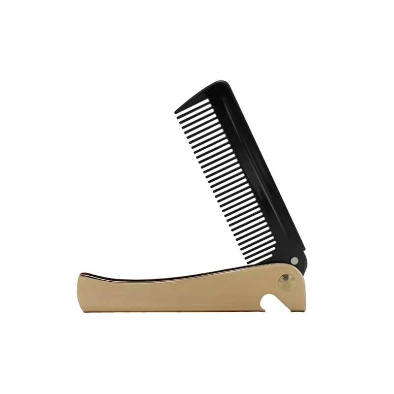 

Gilded New Folding Beard & Moustache Styling Bottle Opener Tools Comb Stainless Steel Man Pocket Beard Comb