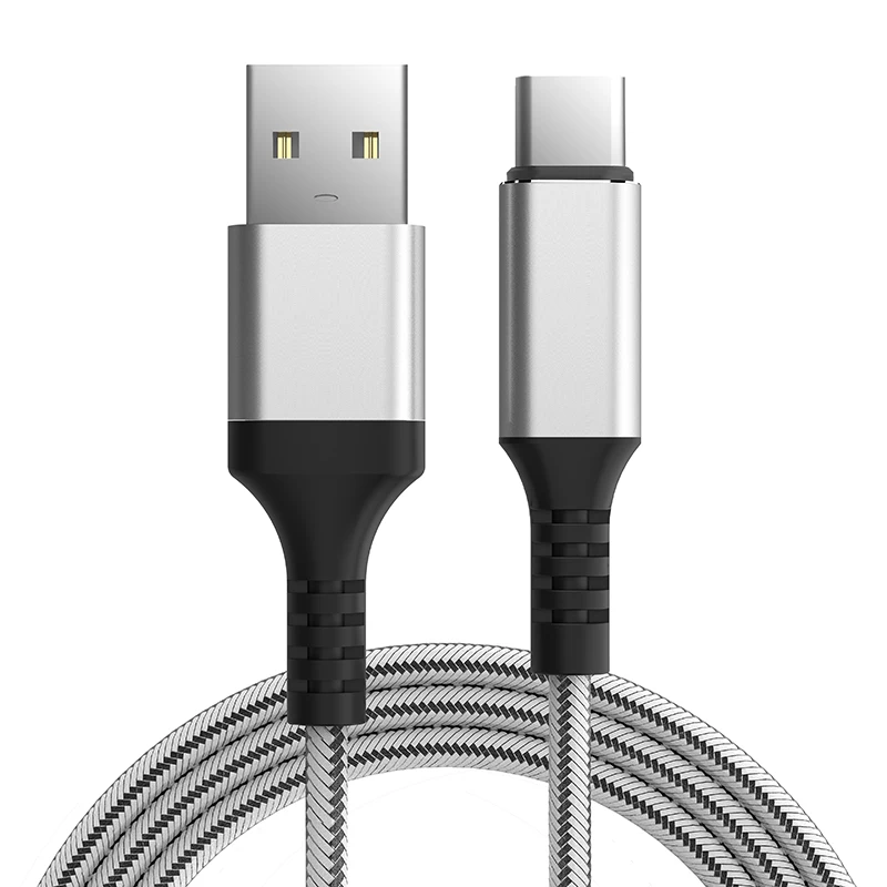 

6ft Type C Cable, Nylon Braided USB A to USB C Charger Cable Fast Charging Cord for Samsung, White