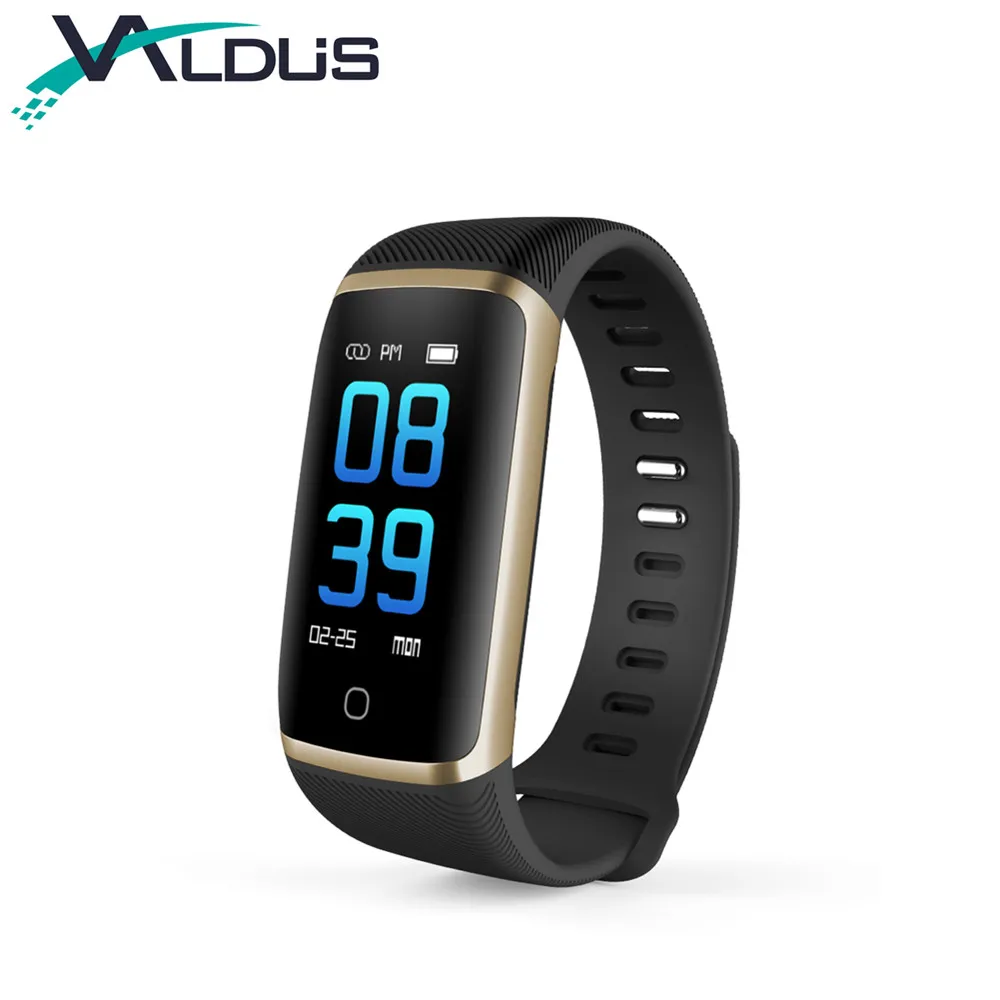 

Waterproof Blood Pressure Oxygen Band Fitness Tracker Sport Smart Watch Fit Pedometer Smart Wristband Q16, Black+silver;black+gold