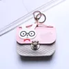 Custom jewelry pu leather cute rabbit mini handbag modelling keychain
