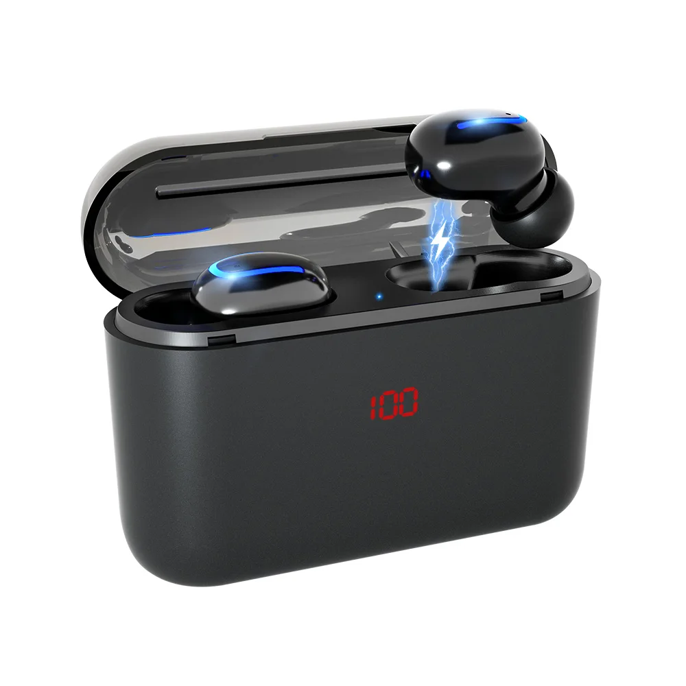 

GlobalCrown TWS Wireless Earphones in-ear 5.0 Bluetooth Headphone Handsfree Phone with LED Power Bank