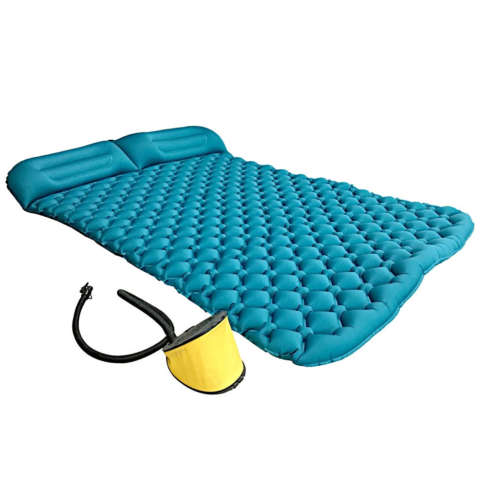 

TPU camping inflatable air mattress bed outdoor car travel bed sleeping pad with pillow comfortable camping pad, Customized