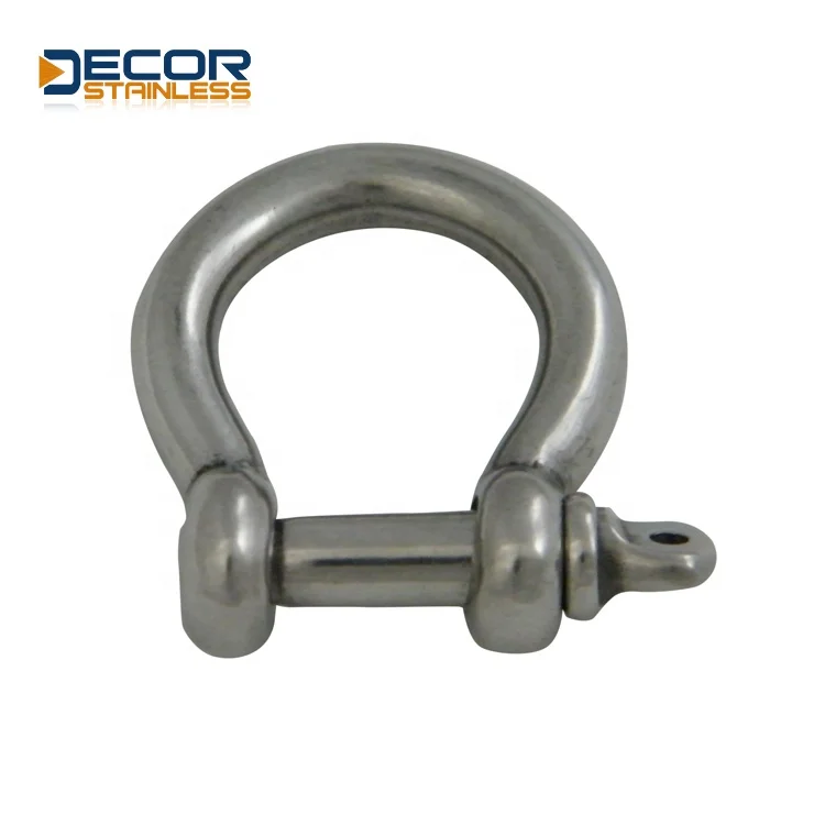 
stainless steel bow shackle with safety pin 