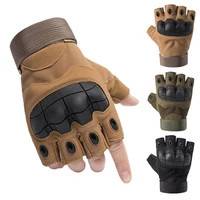 

Tactical Combat Military Breathable Fingerless Rubber Hard Knuckle Motorcycle Gloves