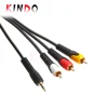 Kindo 3.5mm Mini Jack AV to 3 RCA Male Adapter Audio Video Cable Stereo cable RCA TO 3.5MM Audio Cable