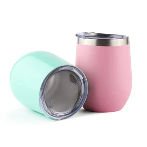 12 oz Double Wall Vaccum Insulation Stainless Steel Stemless Wine Glass Tumbler